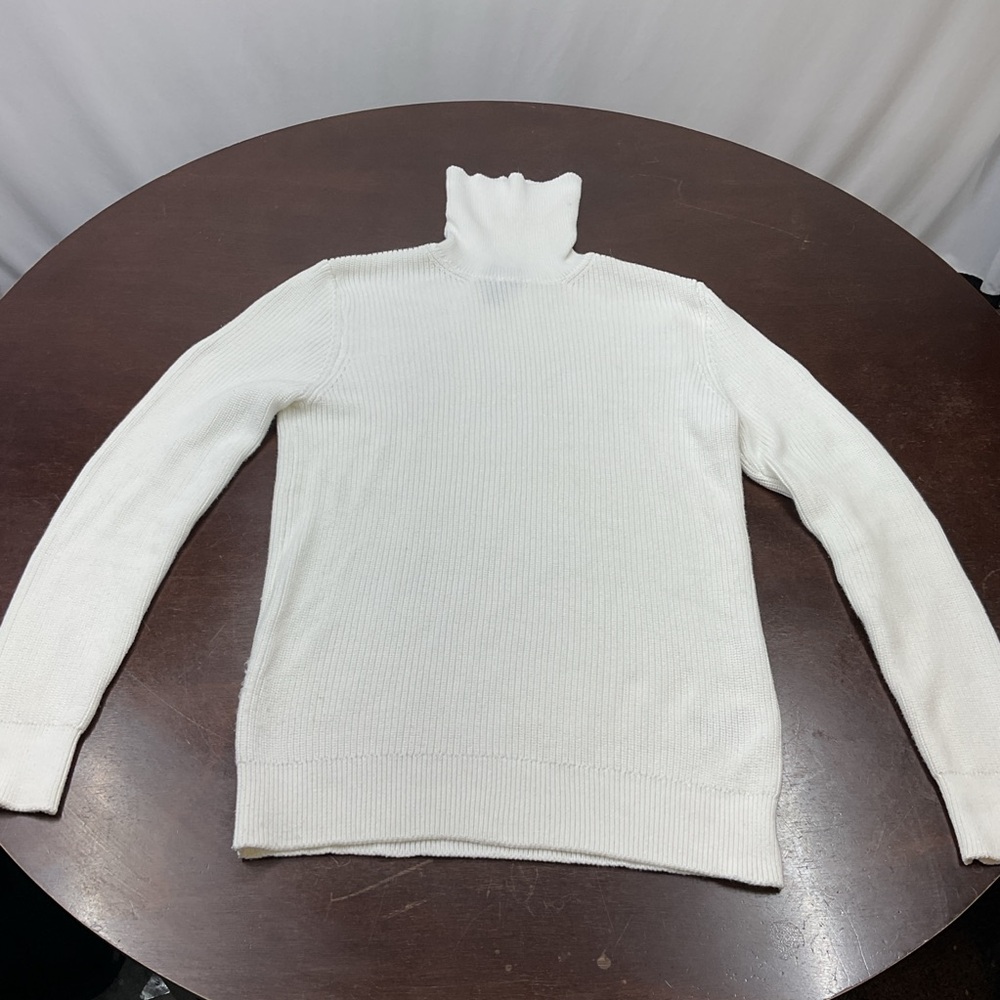 H&M Cream Ribbed Turtleneck Sweater